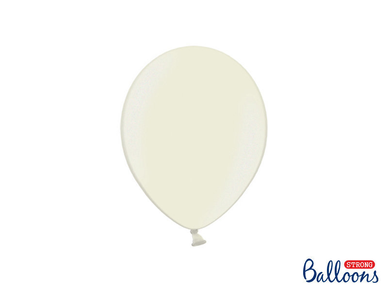 Stiprūs balionai 23 cm Metallic, kreminiai, 100 vnt. цена и информация | Balionai | pigu.lt