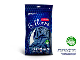 Stiprūs balionai 23 cm Metallic, mėlyni, 100 vnt. kaina ir informacija | Balionai | pigu.lt