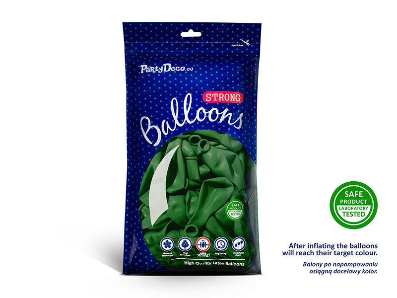 Stiprūs balionai 23 cm Pastel, žali, 100 vnt. цена и информация | Balionai | pigu.lt