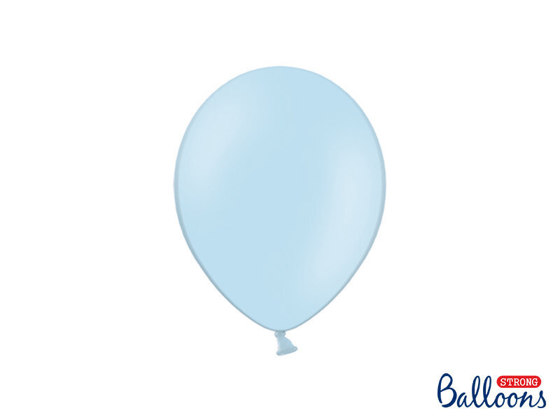 Stiprūs balionai 23 cm Pastel Baby, mėlyni, 100 vnt. kaina ir informacija | Balionai | pigu.lt