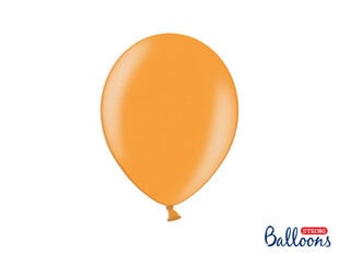 Stiprūs balionai 27 cm Metallic Mandarin, oranžiniai, 100 vnt. цена и информация | Шарики | pigu.lt