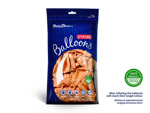 Stiprūs balionai 27 cm Metallic Bright, oranžiniai, 10 vnt. kaina ir informacija | Balionai | pigu.lt