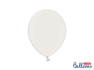 Stiprūs balionai 27 cm Metallic, balti, 100 vnt. kaina ir informacija | Balionai | pigu.lt