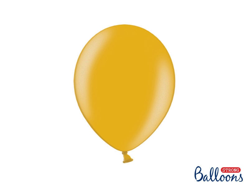 Stiprūs balionai 27 cm, auksiniai, 10 vnt.