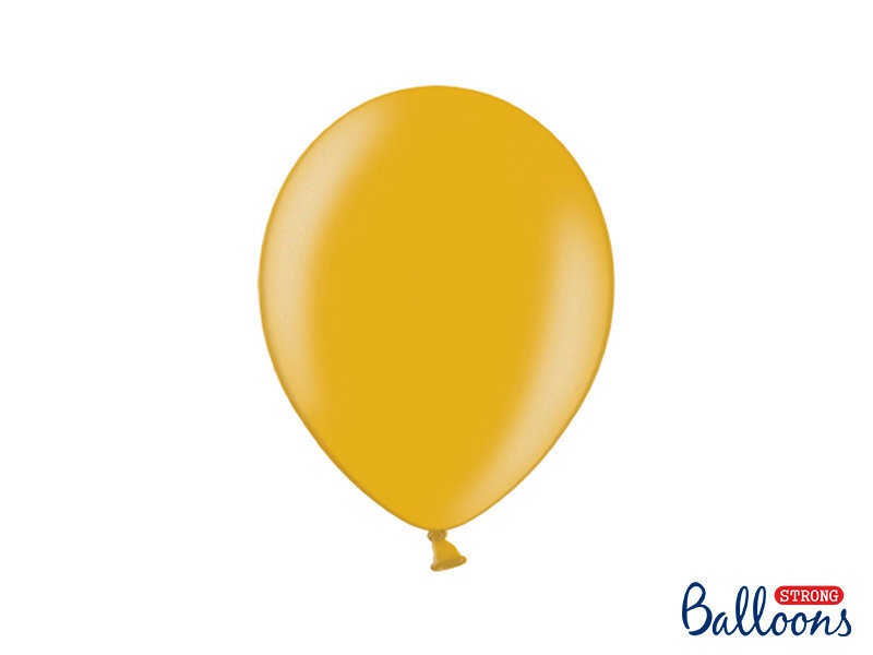 Stiprūs balionai 27 cm, auksiniai, 50 vnt. kaina ir informacija | Balionai | pigu.lt
