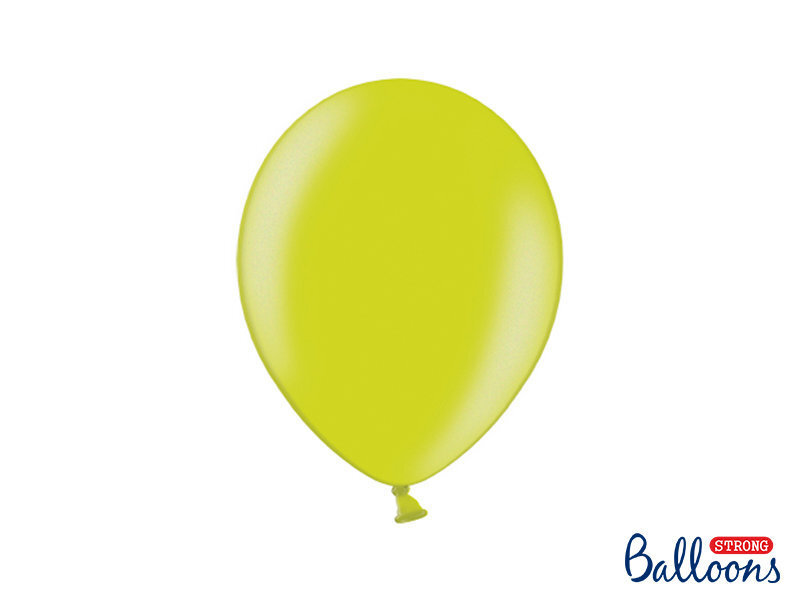 Stiprūs balionai 27 cm Metallic Lime, žali, 50 vnt.