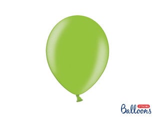 Stiprūs balionai 27 cm Metallic Bright, žali, 10 vnt. kaina ir informacija | Balionai | pigu.lt