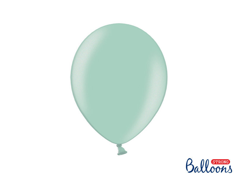 Stiprūs balionai 27 cm Metallic, žali, 50 vnt. kaina ir informacija | Balionai | pigu.lt