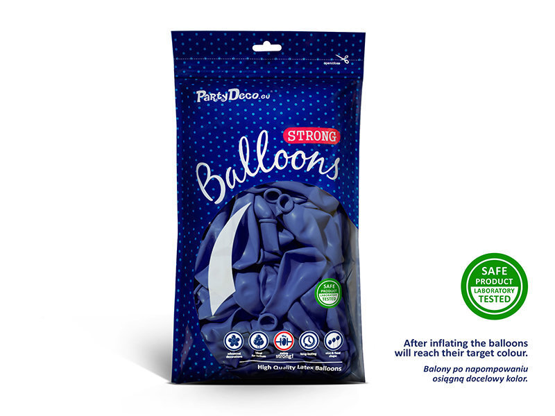 Stiprūs balionai 27 cm Pastel, mėlyni, 100 vnt. цена и информация | Balionai | pigu.lt