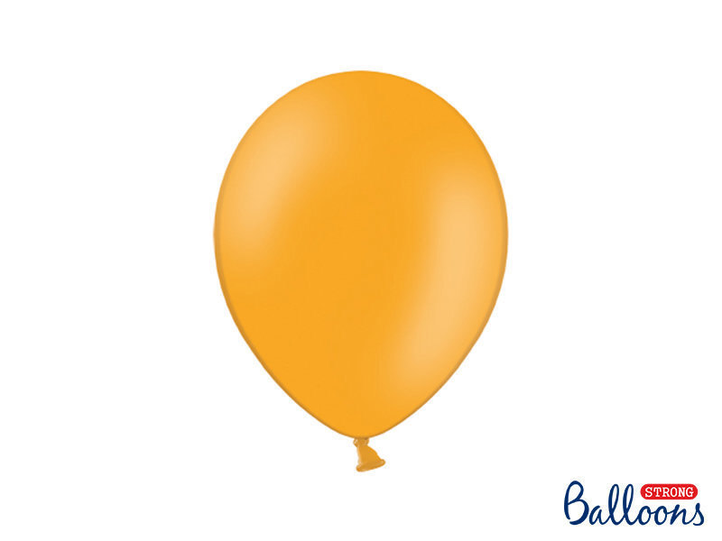 Stiprūs balionai 27 cm Pastel Mandarin, oranžiniai, 50 vnt. kaina ir informacija | Balionai | pigu.lt