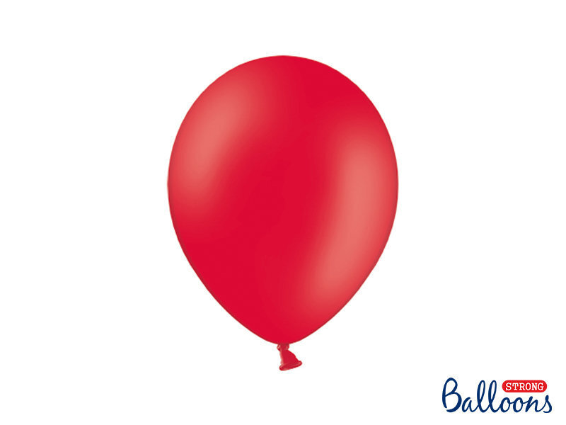 Stiprūs balionai 27 cm Pastel Poppy, raudoni, 50 vnt. цена и информация | Balionai | pigu.lt
