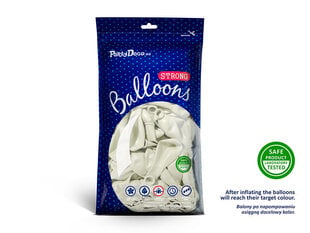 Stiprūs balionai 27 cm Pastel, balti, 100 vnt. kaina ir informacija | Balionai | pigu.lt