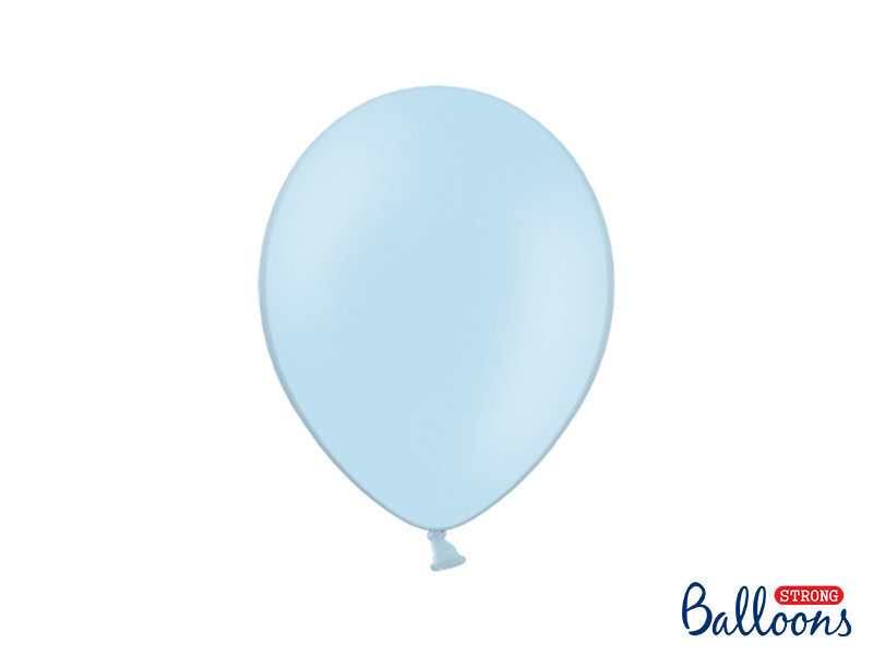 Stiprūs balionai 27 cm Pastel Baby, mėlyni, 100 vnt.