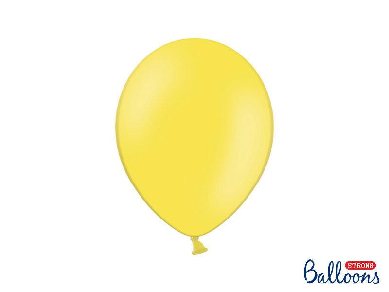 Stiprūs balionai 27 cm Pastel Lemon, geltoni, 10 vnt. kaina ir informacija | Balionai | pigu.lt