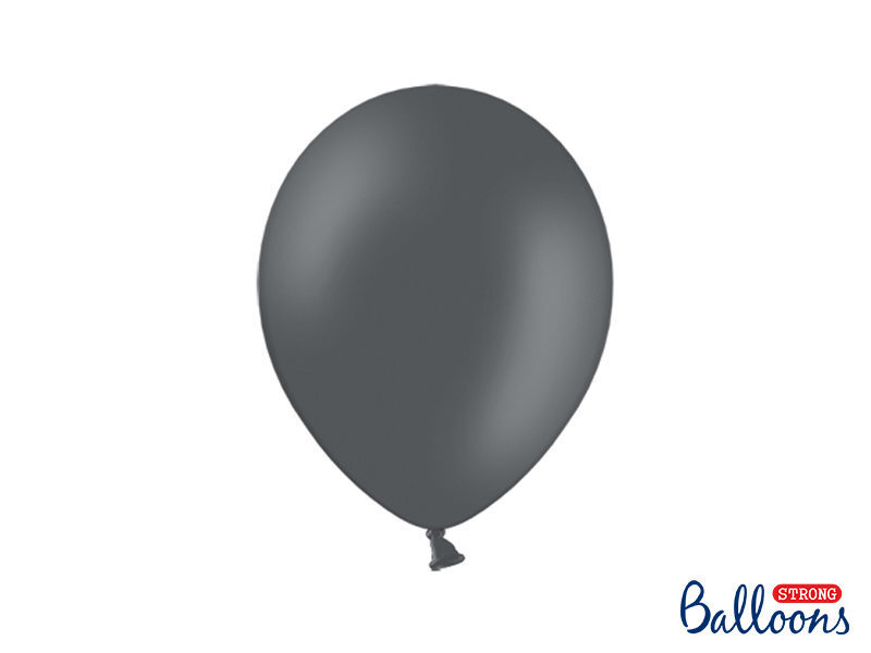 Stiprūs balionai 27 cm Pastel, pilki, 10 vnt. цена и информация | Balionai | pigu.lt