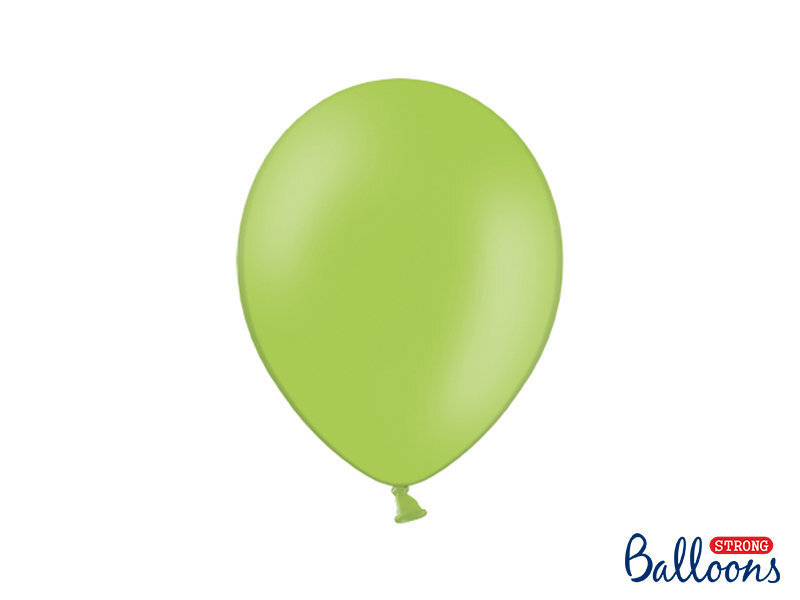 Stiprūs balionai 27 cm Pastel Bright, žali, 50 vnt. kaina ir informacija | Balionai | pigu.lt