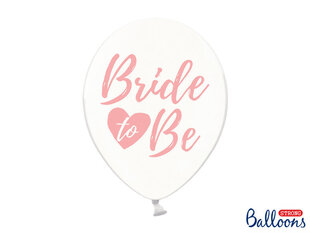 Balionai 30 cm Bride to be, skaidrūs, 6 vnt. kaina ir informacija | Balionai | pigu.lt