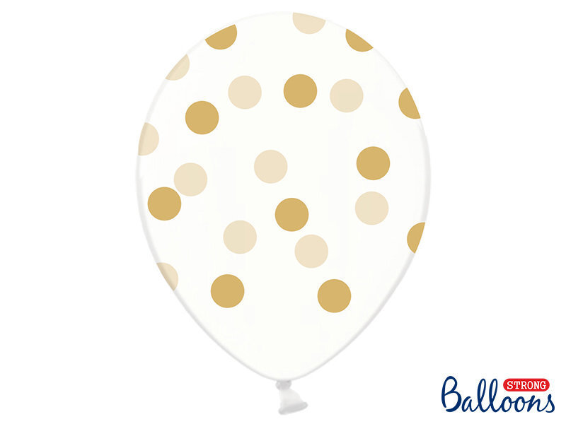 Balionai 30 cm Dots, skaidrūs, 6 vnt. цена и информация | Balionai | pigu.lt