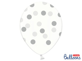 Balionai 30 cm Dots, skaidrūs, 6 vnt. kaina ir informacija | Balionai | pigu.lt