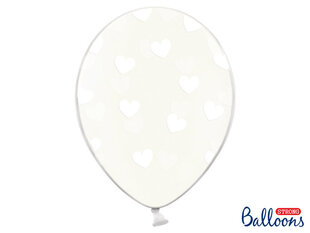 Balionai 30 cm Hearts, skaidrūs, 50 vnt. kaina ir informacija | Balionai | pigu.lt