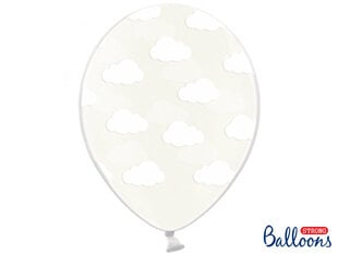 Balionai 30 cm Clouds, skaidrūs, 6 vnt. kaina ir informacija | Balionai | pigu.lt