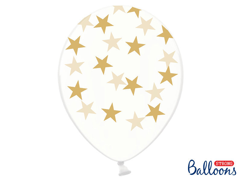 Balionai 30 cm Stars, skaidrūs, 50 vnt. kaina ir informacija | Balionai | pigu.lt