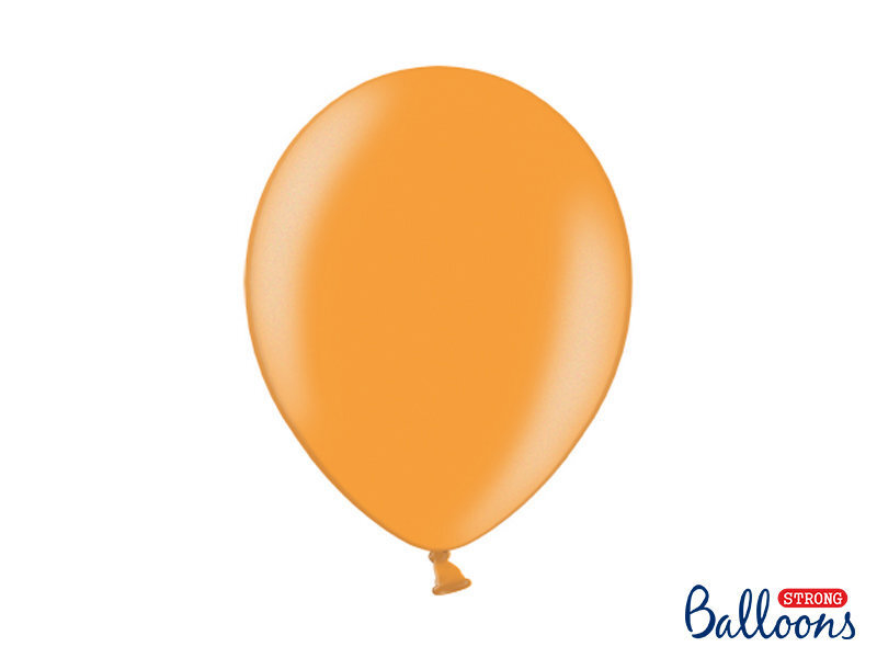 Stiprūs balionai 30 cm Metallic Mandarin, oranžiniai, 100 vnt. цена и информация | Balionai | pigu.lt