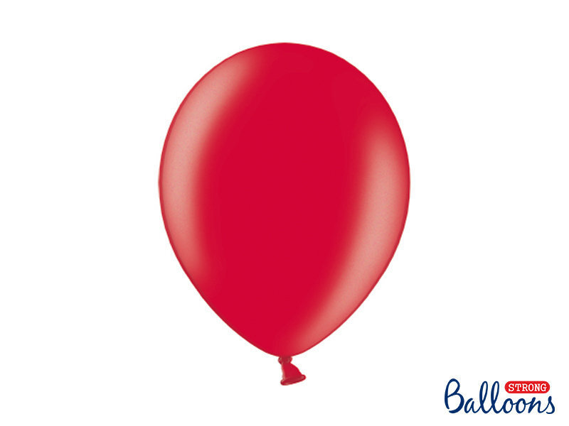 Stiprūs balionai 30 cm Metallic Poppy, raudoni, 100 vnt. kaina ir informacija | Balionai | pigu.lt