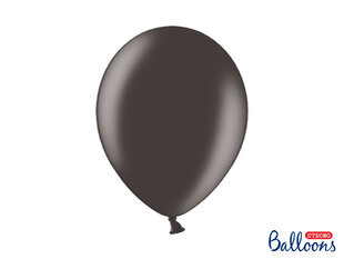 Stiprūs balionai 30 cm Metallic, juodi, 100 vnt. kaina ir informacija | Balionai | pigu.lt