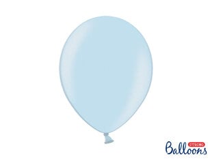 Stiprūs balionai 30 cm Metallic Baby, mėlyni, 10 vnt. kaina ir informacija | Balionai | pigu.lt