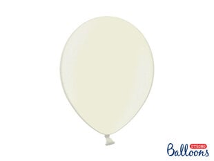 Stiprūs balionai 30 cm Metallic, kreminiai, 50 vnt. kaina ir informacija | Balionai | pigu.lt