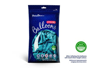 Stiprūs balionai 30 cm Metallic Caribbean, mėlyni, 10 vnt. kaina ir informacija | Balionai | pigu.lt