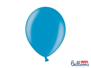 Stiprūs balionai 30 cm Metallic Caribbean, mėlyni, 50 vnt. kaina ir informacija | Balionai | pigu.lt