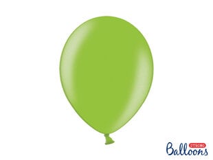 Stiprūs balionai 30 cm Metallic Bright, žali, 100 vnt. kaina ir informacija | Balionai | pigu.lt
