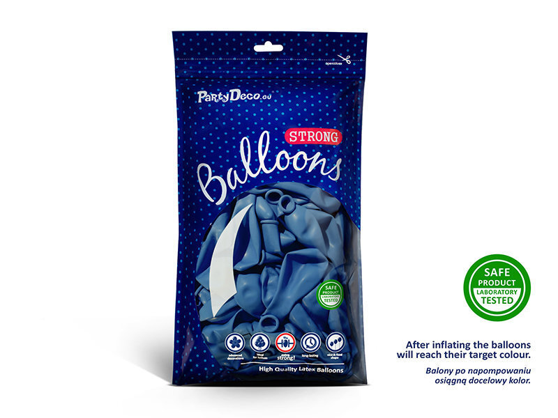 Stiprūs balionai 30 cm Pastel Cornflower, mėlyni, 100 vnt. цена и информация | Balionai | pigu.lt