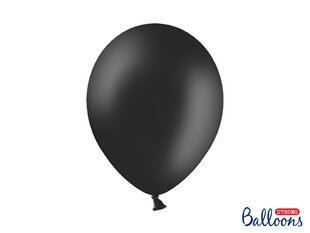 Stiprūs balionai 30 cm Pastel, juodi, 10 vnt. kaina ir informacija | Balionai | pigu.lt
