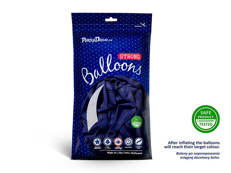 Stiprūs balionai 30 cm Pastel Royal, mėlyni, 10 vnt. цена и информация | Balionai | pigu.lt