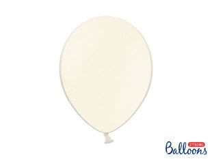 Stiprūs balionai 30 cm Pastel, kreminiai, 10 vnt. kaina ir informacija | Balionai | pigu.lt