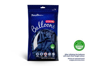 Stiprūs balionai 30 cm Pastel, mėlyni, 50 vnt. kaina ir informacija | Balionai | pigu.lt