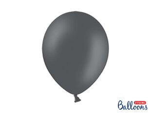 Stiprūs balionai 30 cm Pastel, pilki, 10 vnt. kaina ir informacija | Balionai | pigu.lt