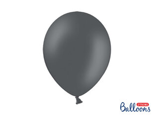 Stiprūs balionai 30 cm Pastel, pilki, 50 vnt. kaina ir informacija | Balionai | pigu.lt