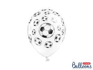 Balionai 30 cm Footballs Pastel, balti, 50 vnt. цена и информация | Шарики | pigu.lt