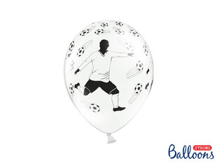 Balionai 30 cm Footballer and balls Pastel, balti, 50 vnt. kaina ir informacija | Balionai | pigu.lt