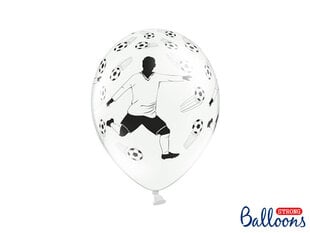 Balionai 30 cm Footballer and balls Pastel, balti, 6 vnt. цена и информация | Шарики | pigu.lt