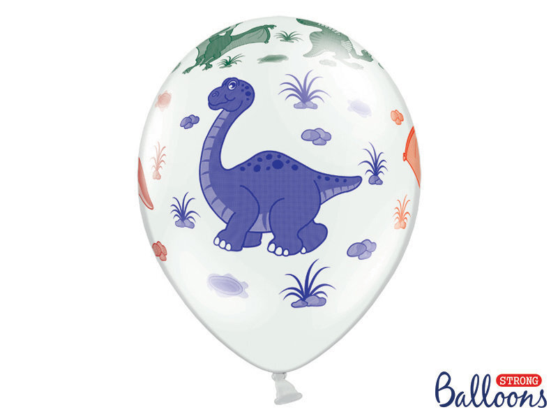 Balionai Dinosaurs Pastel Pure White, balti, 30 cm, 1 pak/50 vnt цена и информация | Balionai | pigu.lt