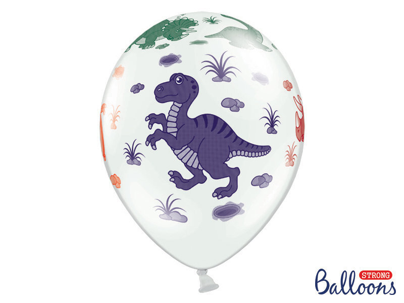 Balionai Dinosaurs Pastel Pure White, balti, 30 cm, 1 pak/50 vnt цена и информация | Balionai | pigu.lt