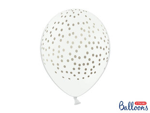 Balionai 30 cm Dots Pastel, balti, 50 vnt. kaina ir informacija | Balionai | pigu.lt