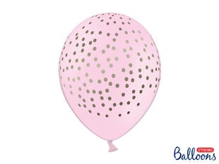Balionai 30 cm Dots Pastel Baby, rožiniai, 6 vnt. kaina ir informacija | Balionai | pigu.lt