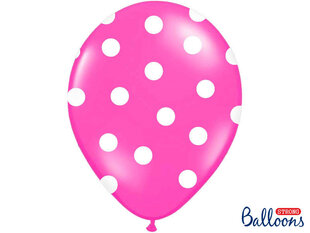 Balionai 30 cm Dots Pastel Hot, rožiniai, 50 vnt. цена и информация | Шарики | pigu.lt