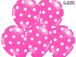 Balionai 30 cm Dots Pastel Hot, rožiniai, 50 vnt. kaina ir informacija | Balionai | pigu.lt